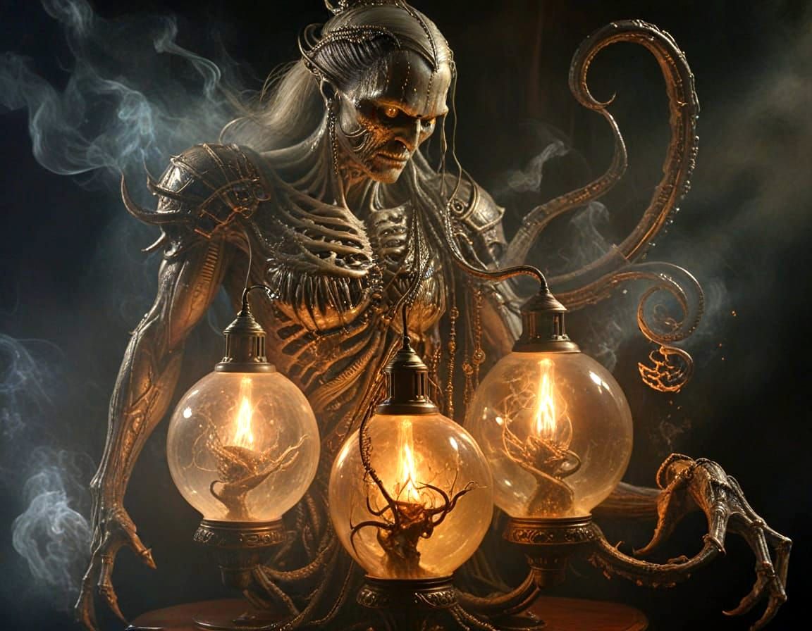 Aladin's Lamp: Surreal Fantasy with Cosmic Horror Elements