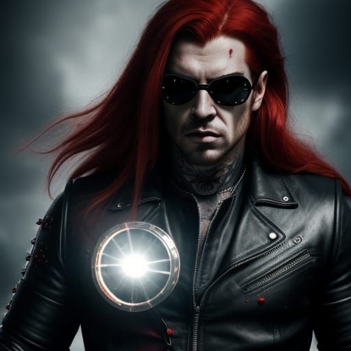 Dark Fantasy Wrestler in Sinister Leather Outfit