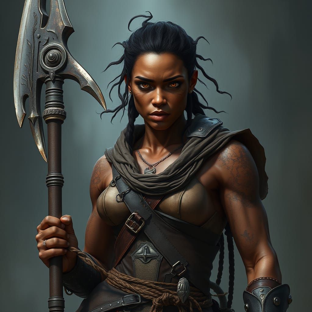 Ethereal Warrior, Dark Fantasy, Cyberpunk Style