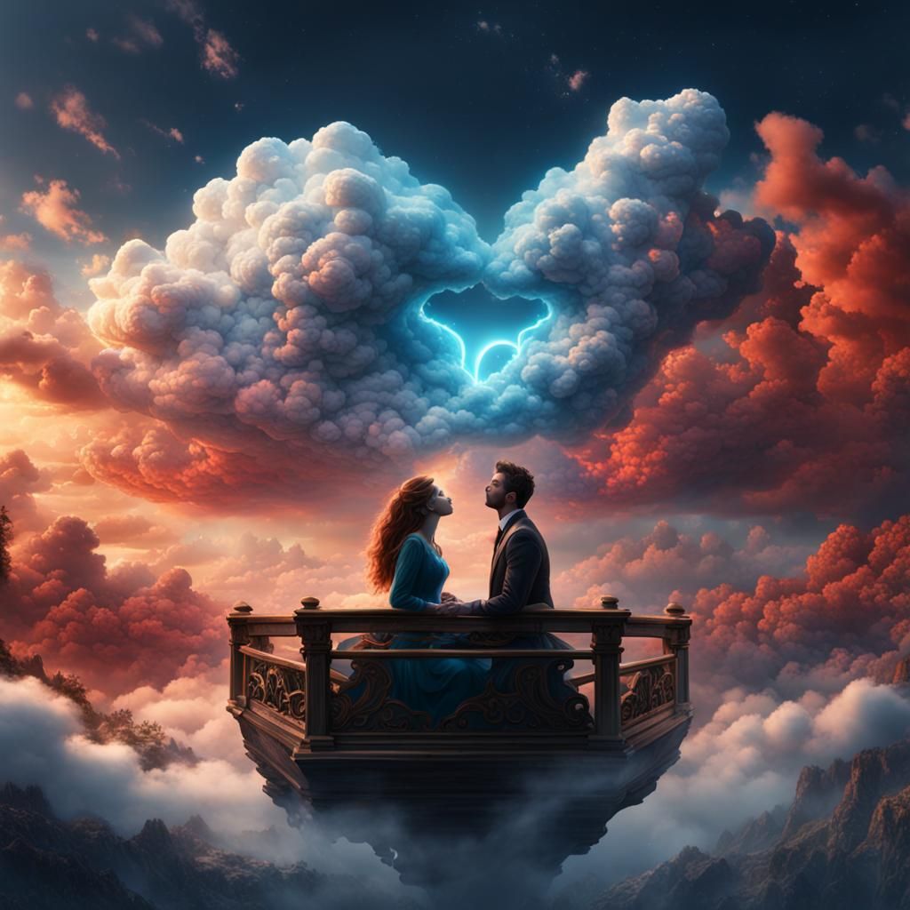 Clouds Kissing: Fantastical Digital Art