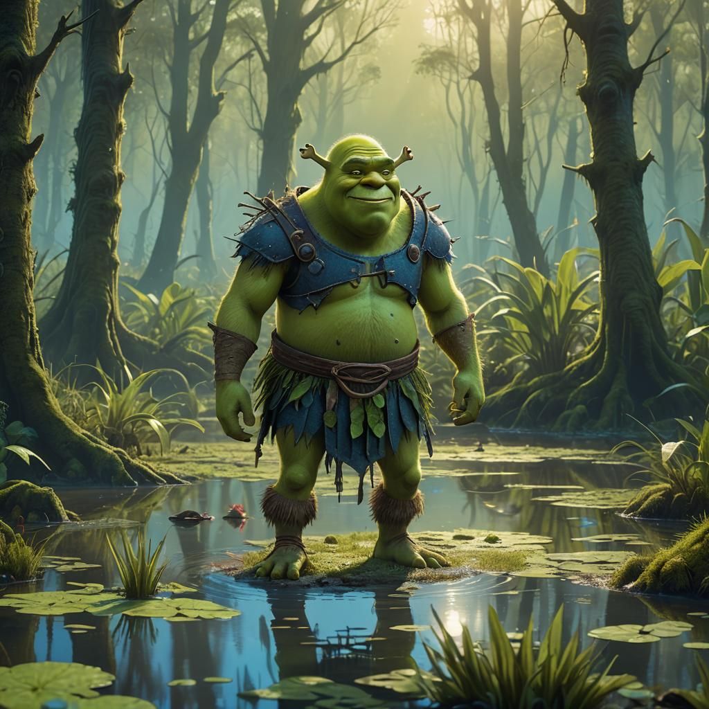 Shrek in Tutu: Fantasy Art Concept