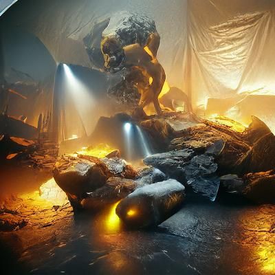 Futuristic Robot Concept Art with Volumetric Lighting