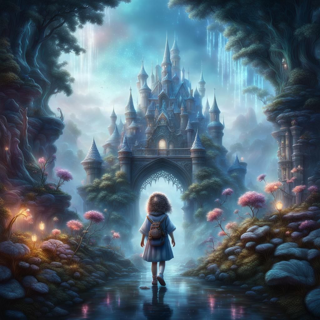 Hedgehog Emerges from Ethereal Dreamscape