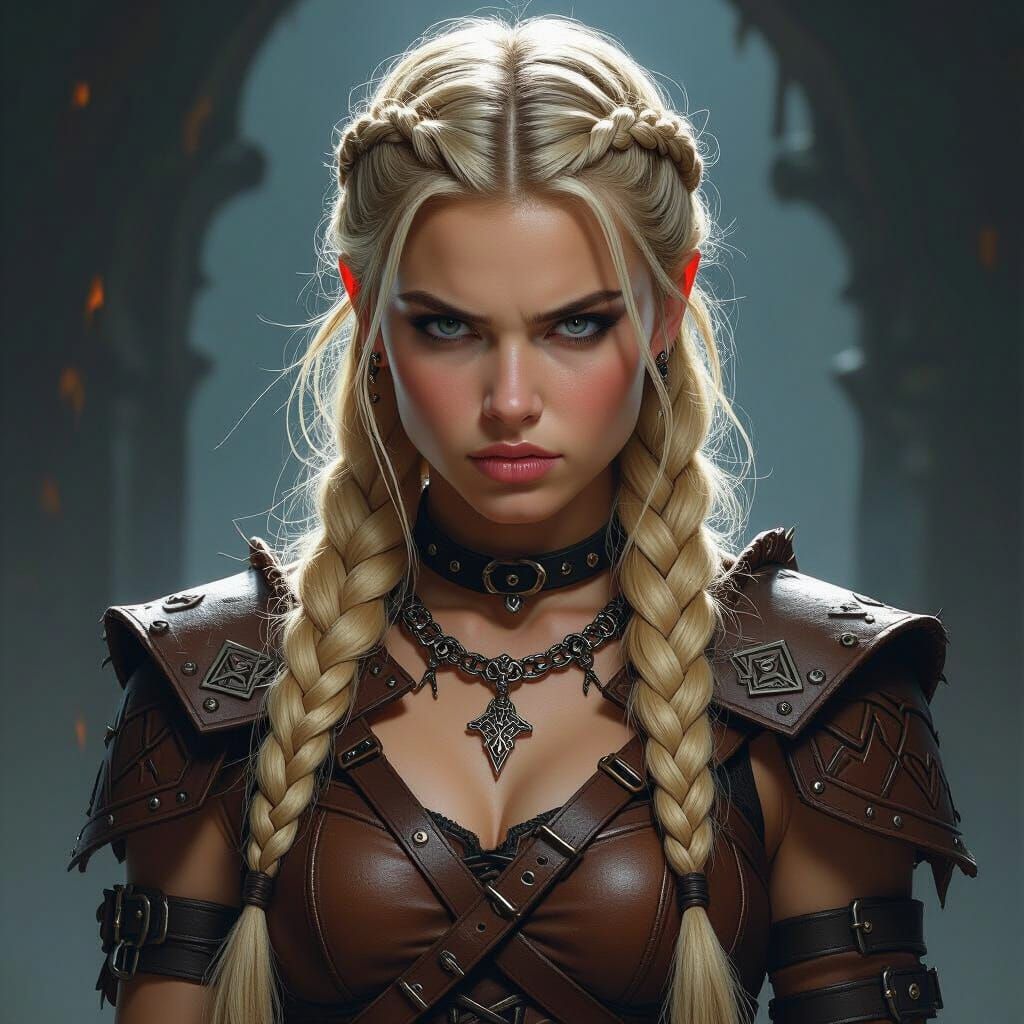 Fierce Norse Princess in Heavy Metal Style