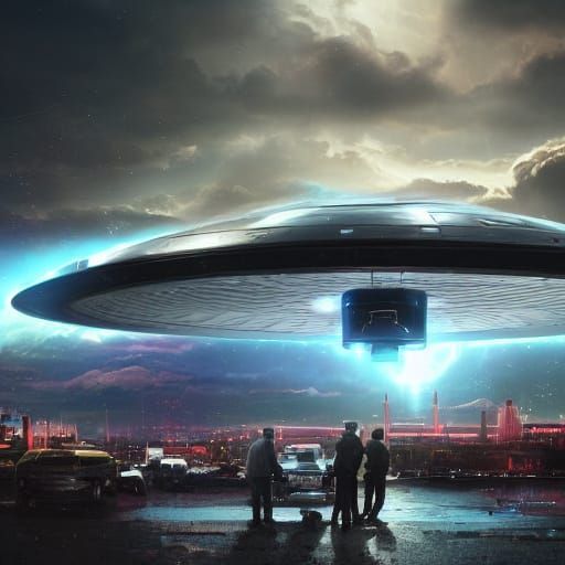 UFO Filming Prep in Sci-Fi Art Style