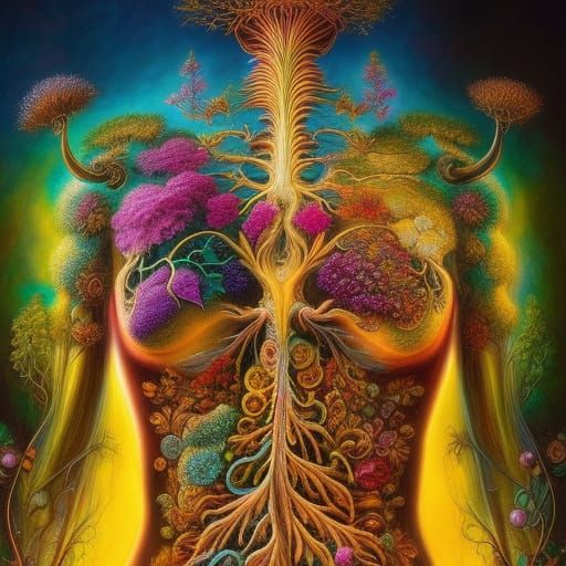 Lungs as Inverted Tree: Anatomical Art