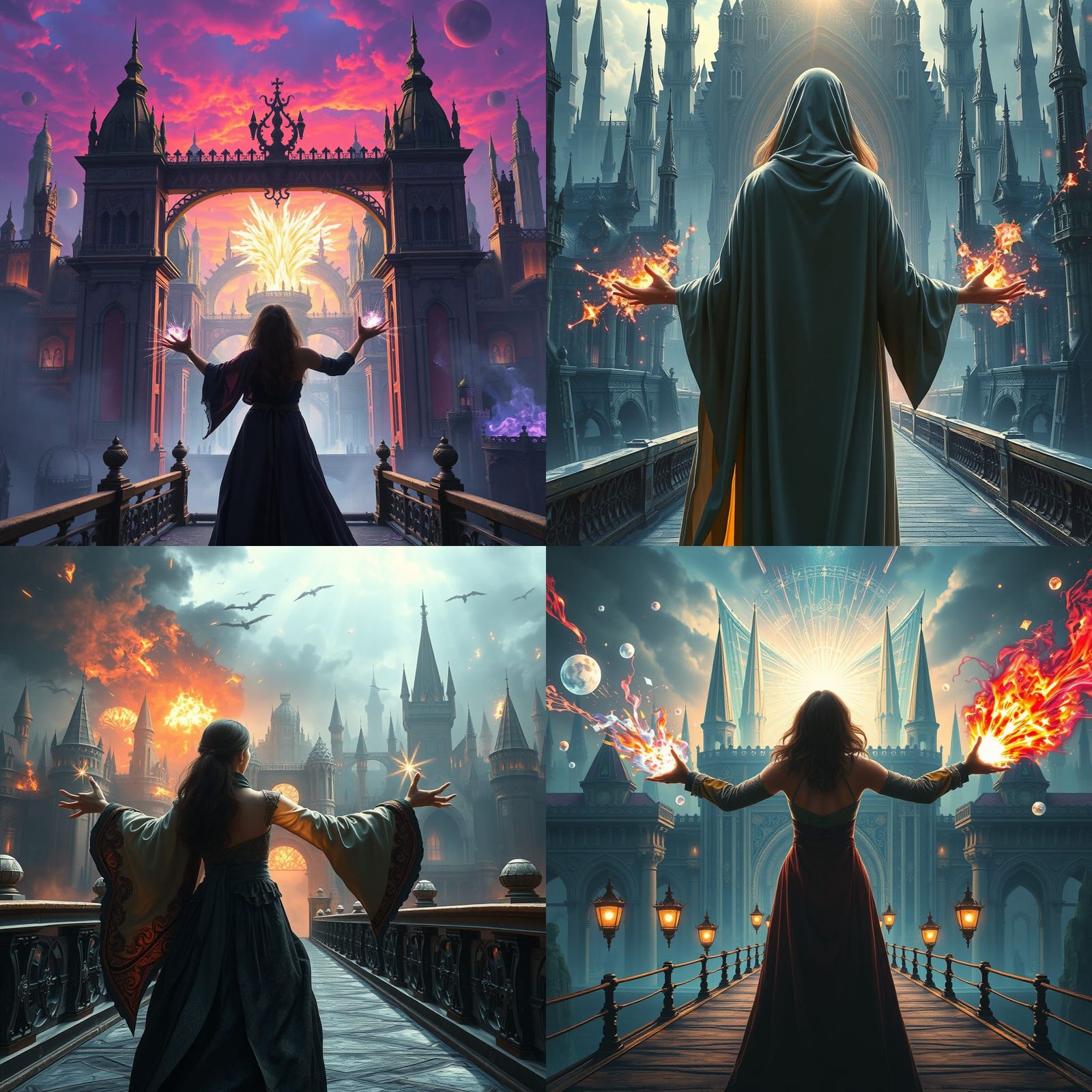 Fantasy City Magic User, Detailed Matte Painting