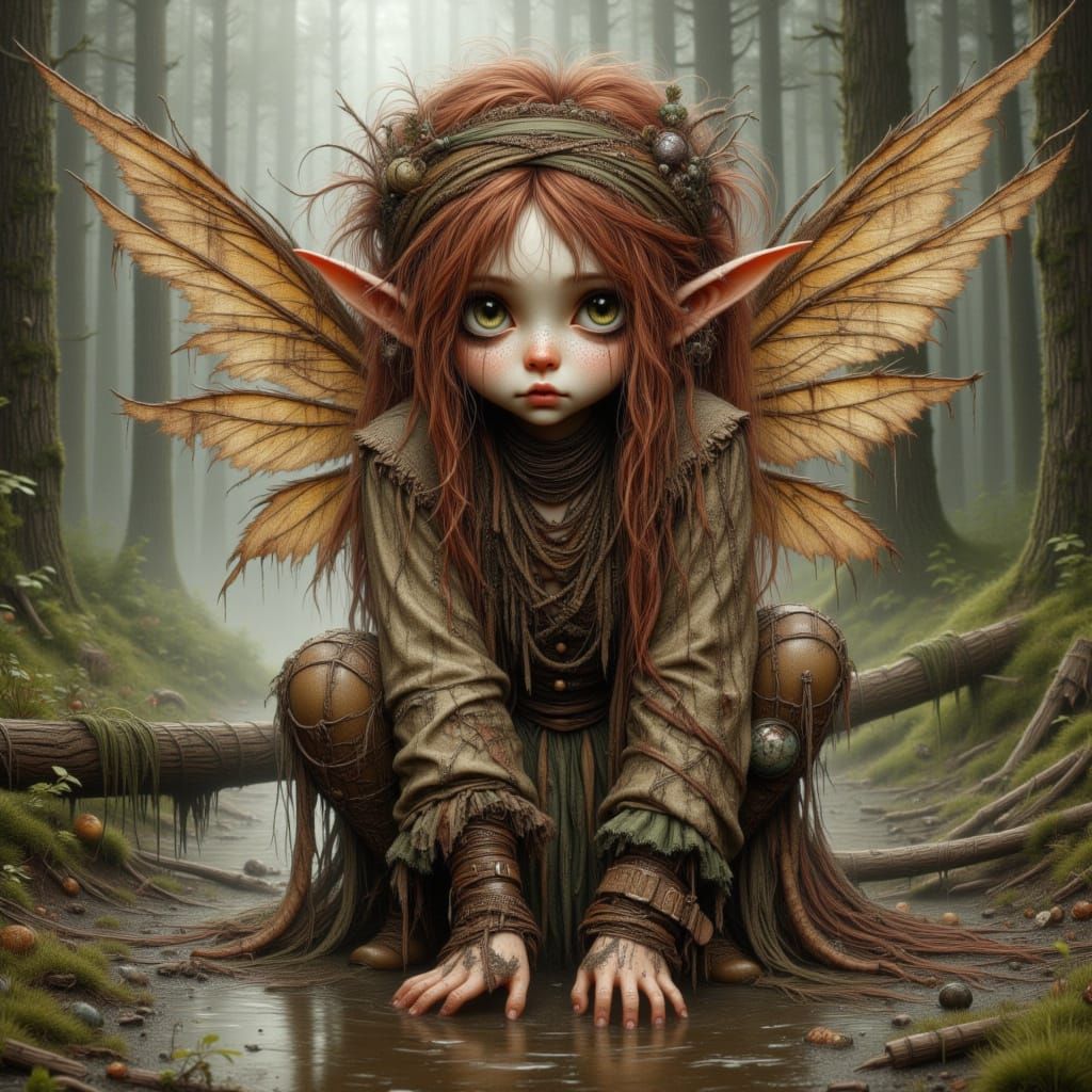 Muddy Fairy with Sorrowful Eyes, Painterly Style