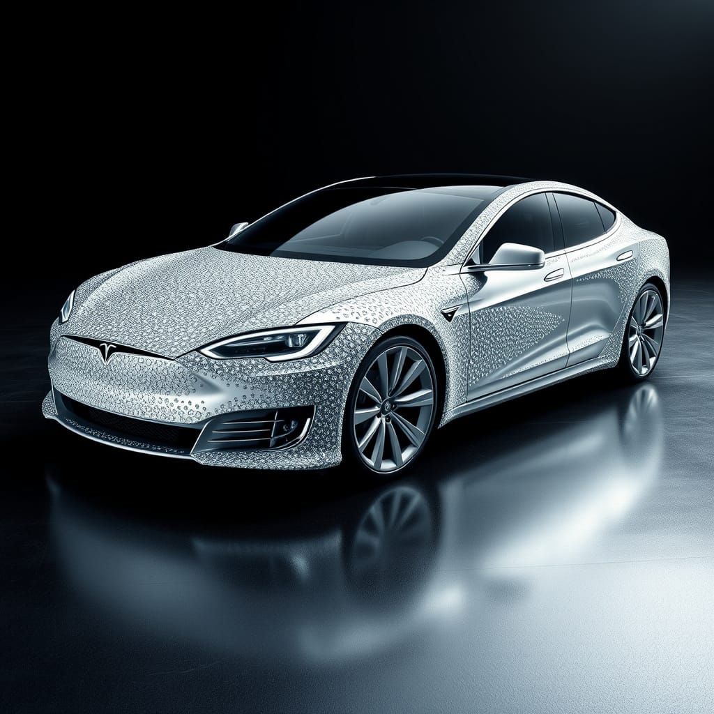 Luxurious Tesla in Mosaic Diamond Encrustation