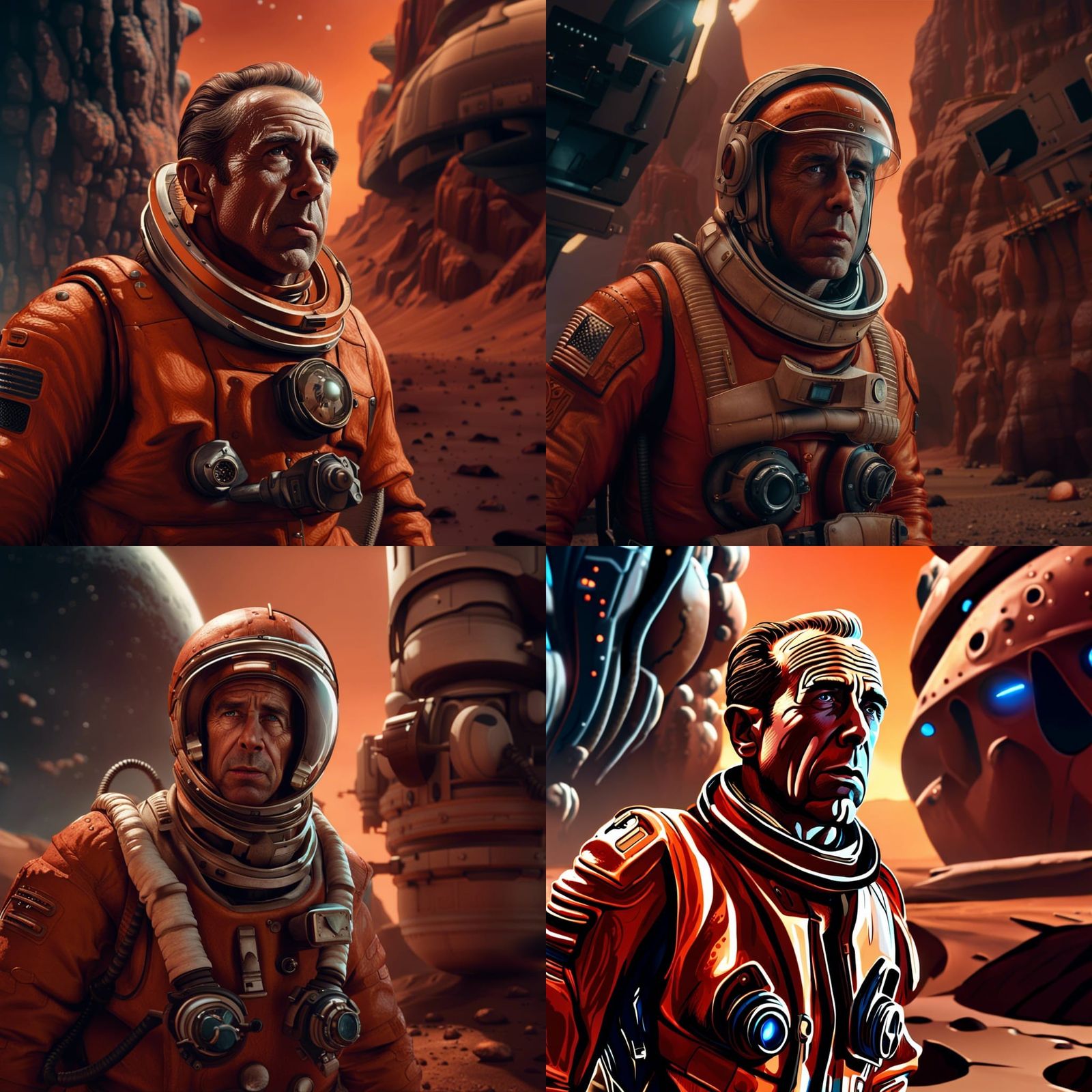 Humphrey Bogart on Mission to Mars: Detailed Matte Painting