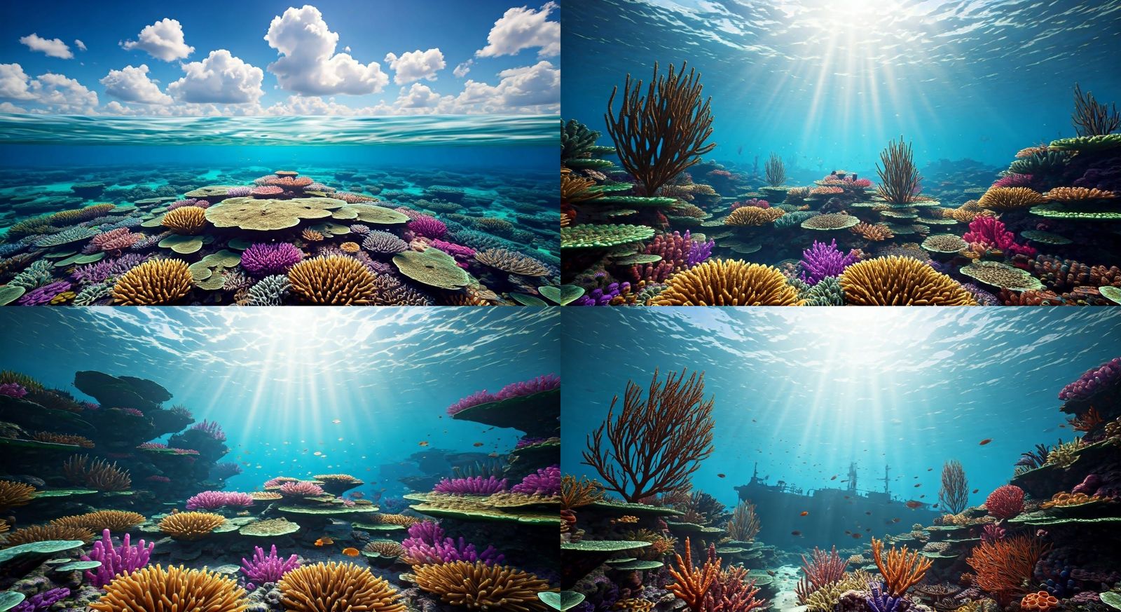 Vibrant Coral Reef in a Sunny, Tropical Paradise