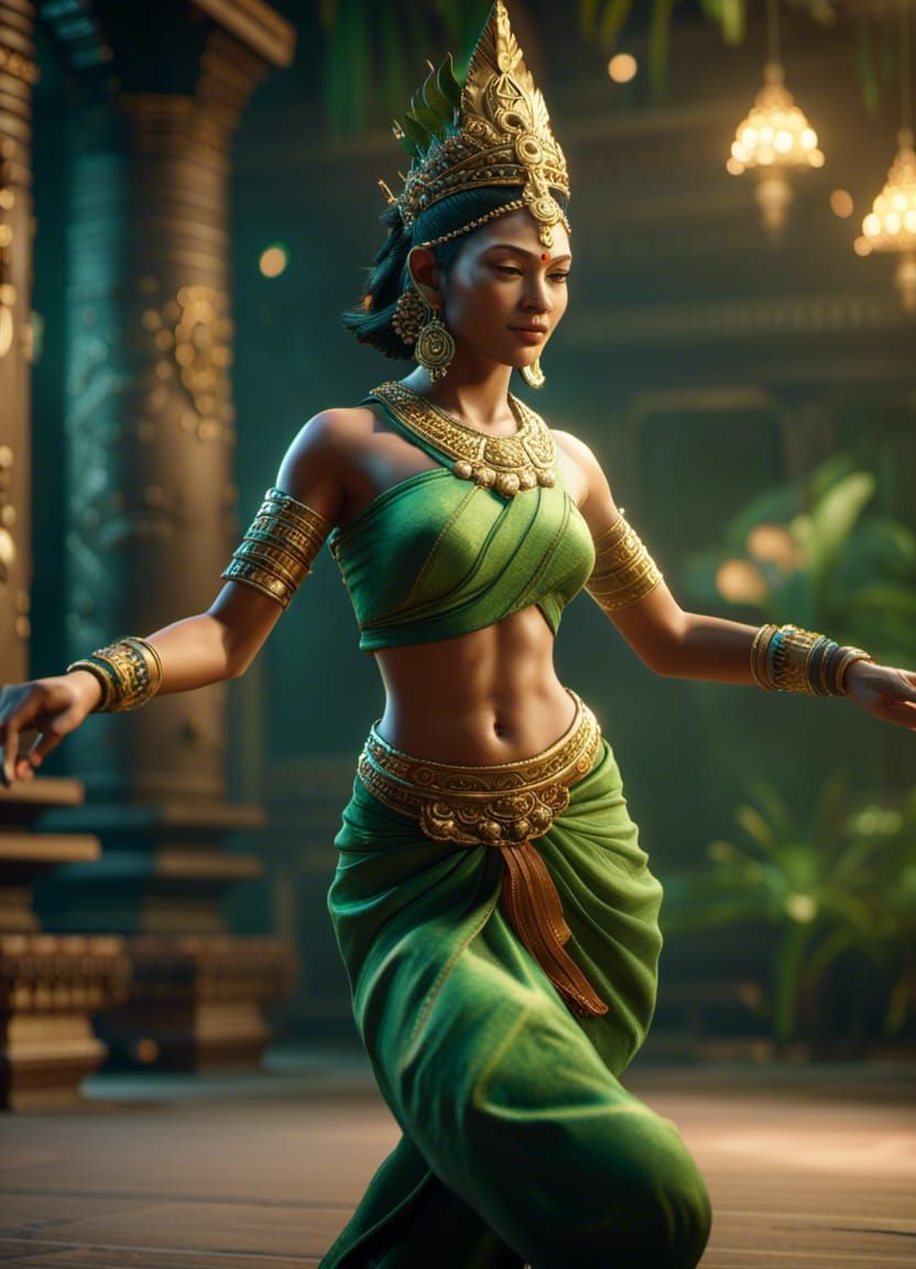 Tilotama Apsara Dancing: Hyperrealistic 3D Render