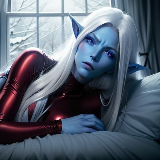 Frail Demon in Bed as Dreamlike Film Still