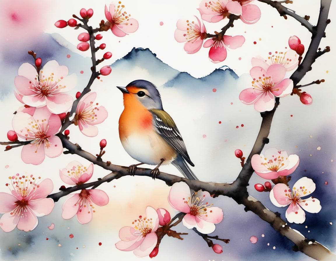 Little Bird and Plum Blossoms.
