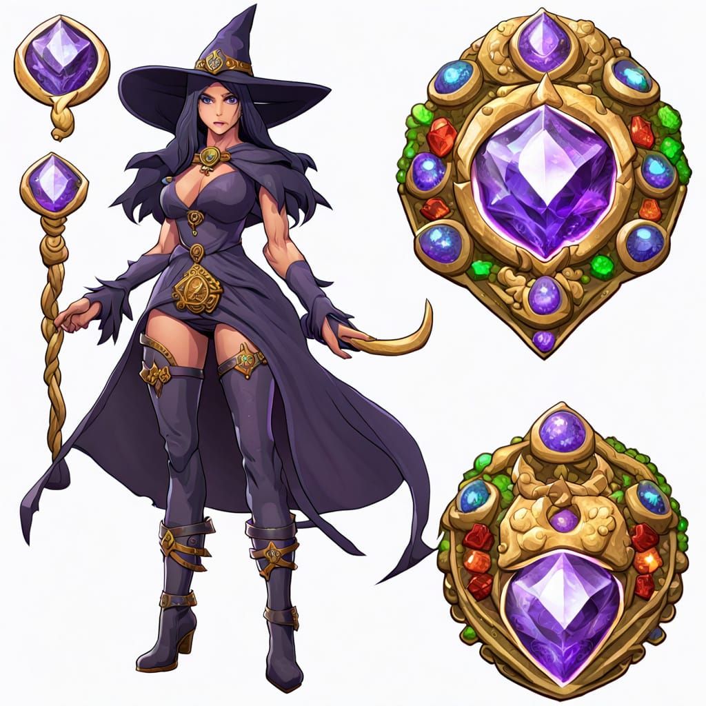 Soul Gem Warlocked Witch: Mystical Sorceress Art