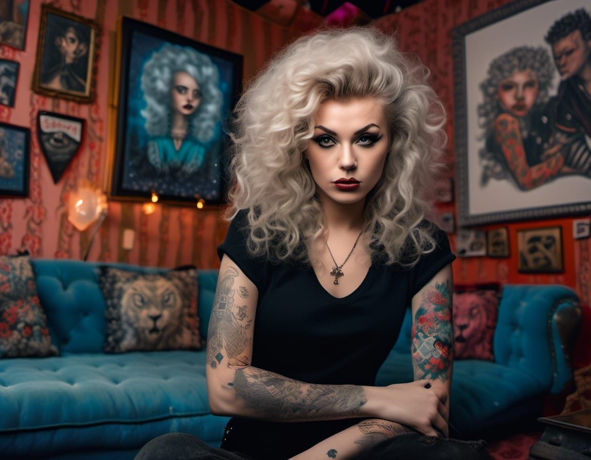 Hyperrealistic 80s Rock Star with Perm Hair