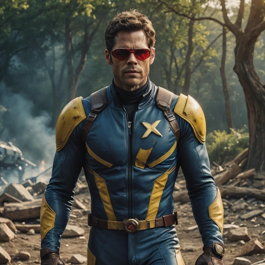 Young Man in Cyclops Suit: A Comic Film Still