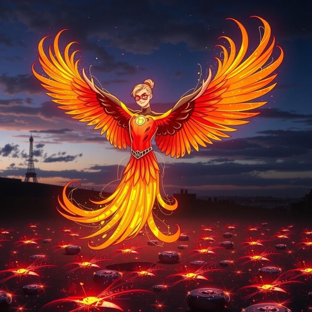 Ladybug Superheroine in Paris, French Comic Style