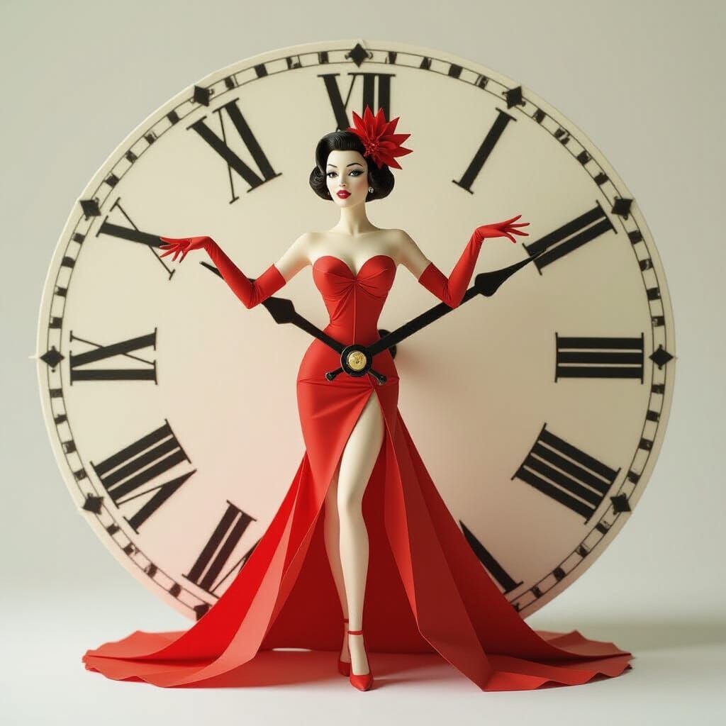 Dita Von Teese in Clockwork Origami Suit with Eagle Ladybird