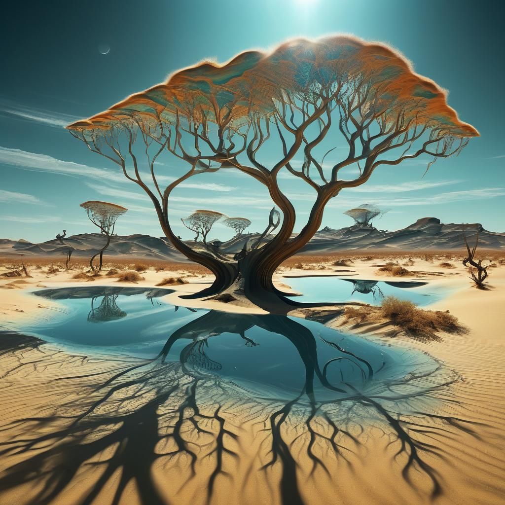 Surreal Floating Desert Landscape in a Gas Giant Atmosphere