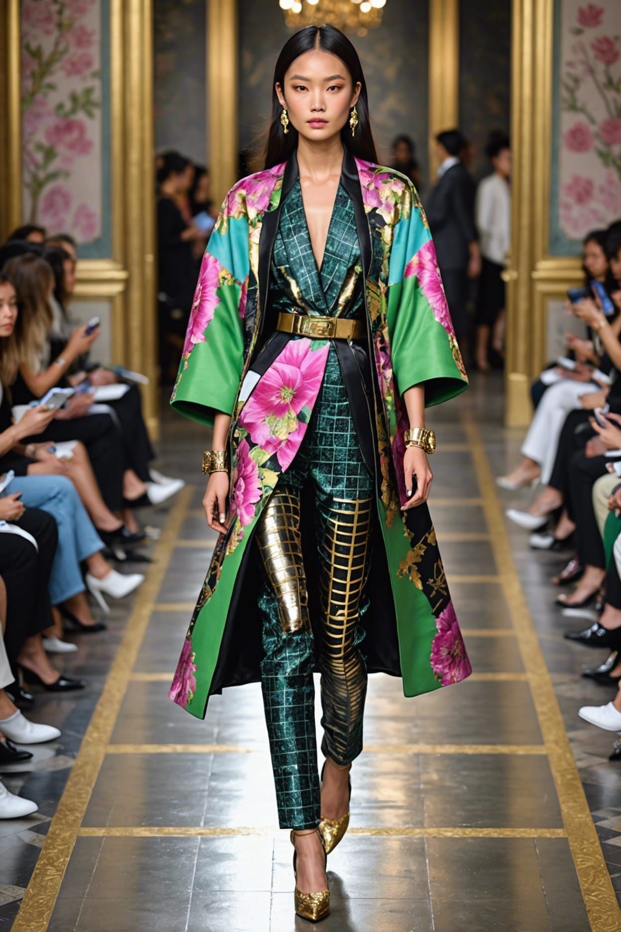 Japanese Model on Runway in Summer Haute Couture