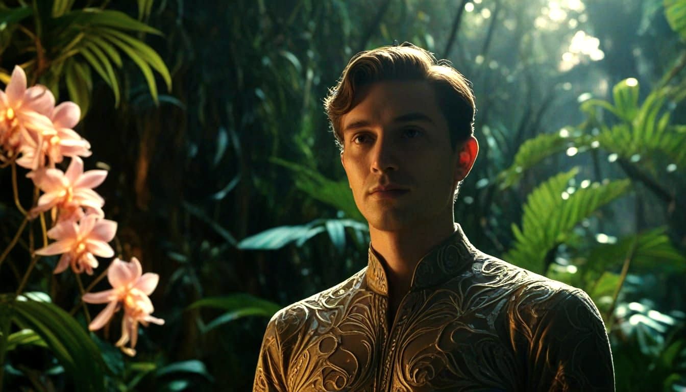 Galactic Spirit in Jungle, Art Nouveau Style