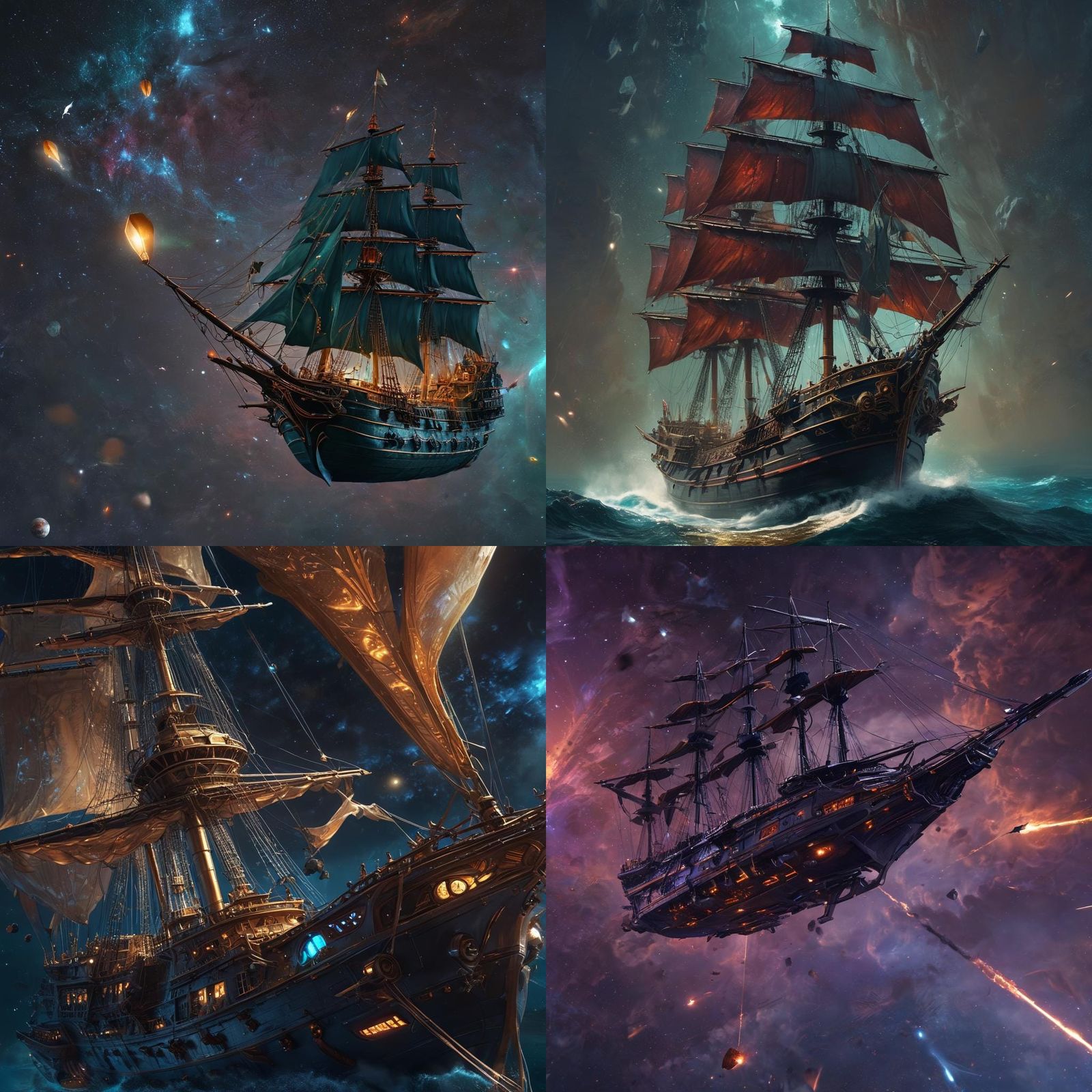 Spelljammer Ship in Space: Fantasy Concept Art