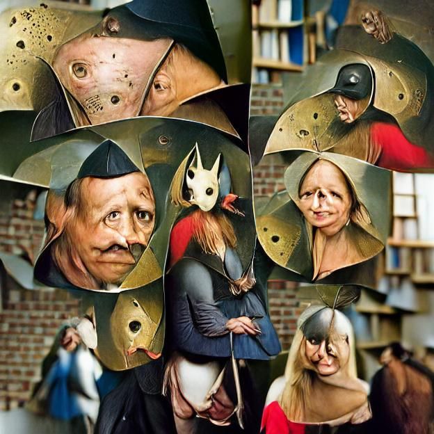 Medieval Masks in the Style of Hieronymus Bosch