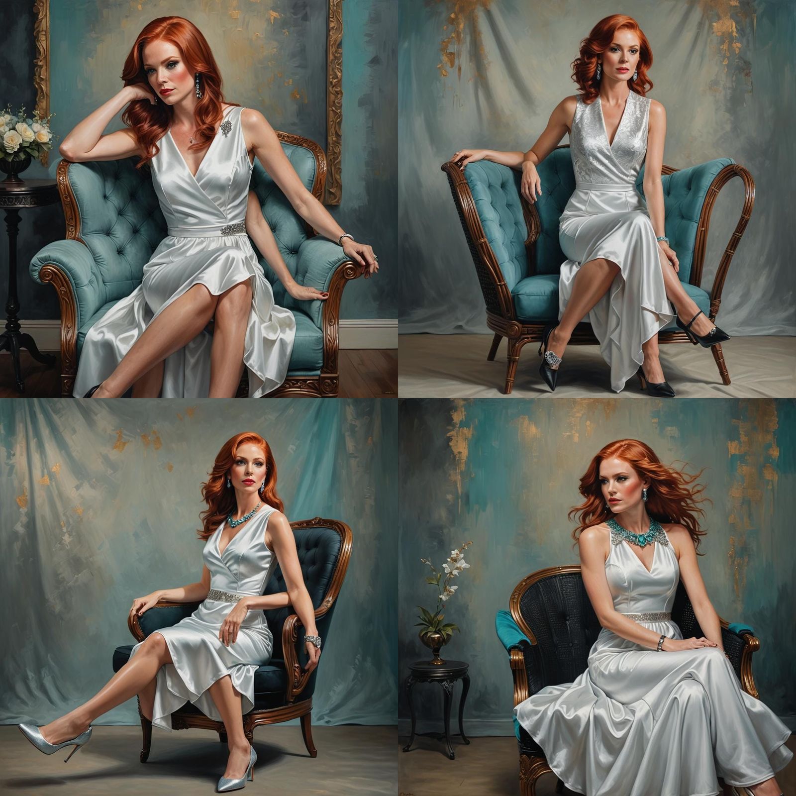 Glamorous Woman in Oil Painting Style