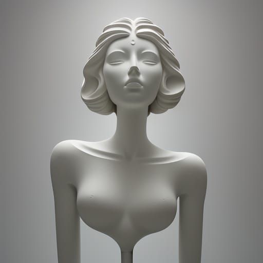 Surrealist iPhone Sculpture of an Elegant Woman