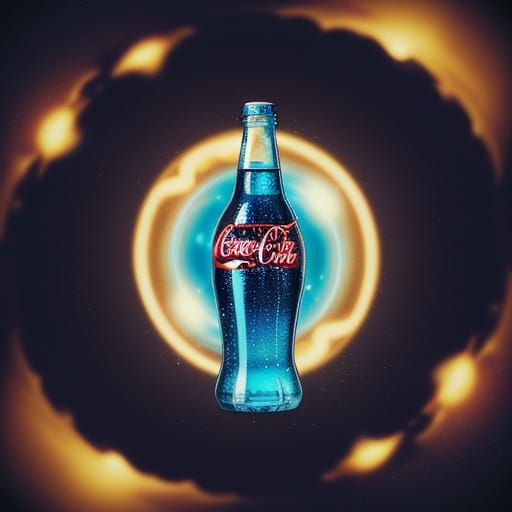 Coke Bottle Time Travel in Retro-Futuristic Style