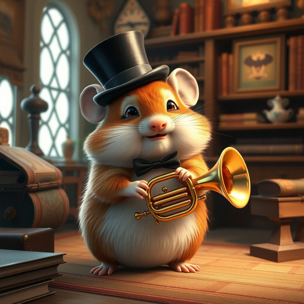 Hamster Jazz Musician in Vintage Music Room