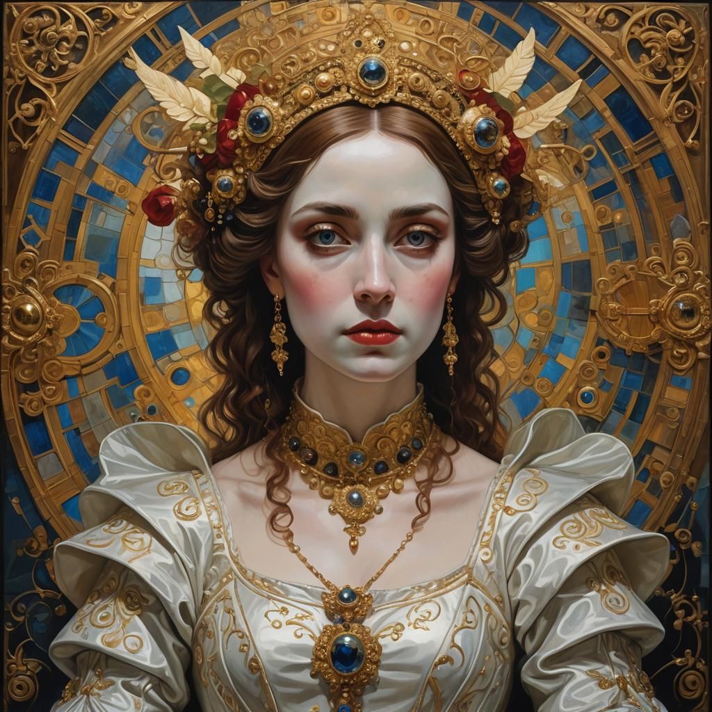 Lady Capulet Portrait in Surreal Romantic Style