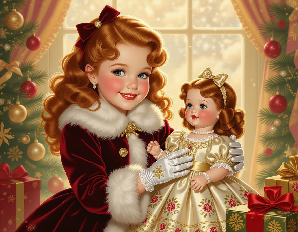 Christmas Morning Doll, Pin-Up Art Style