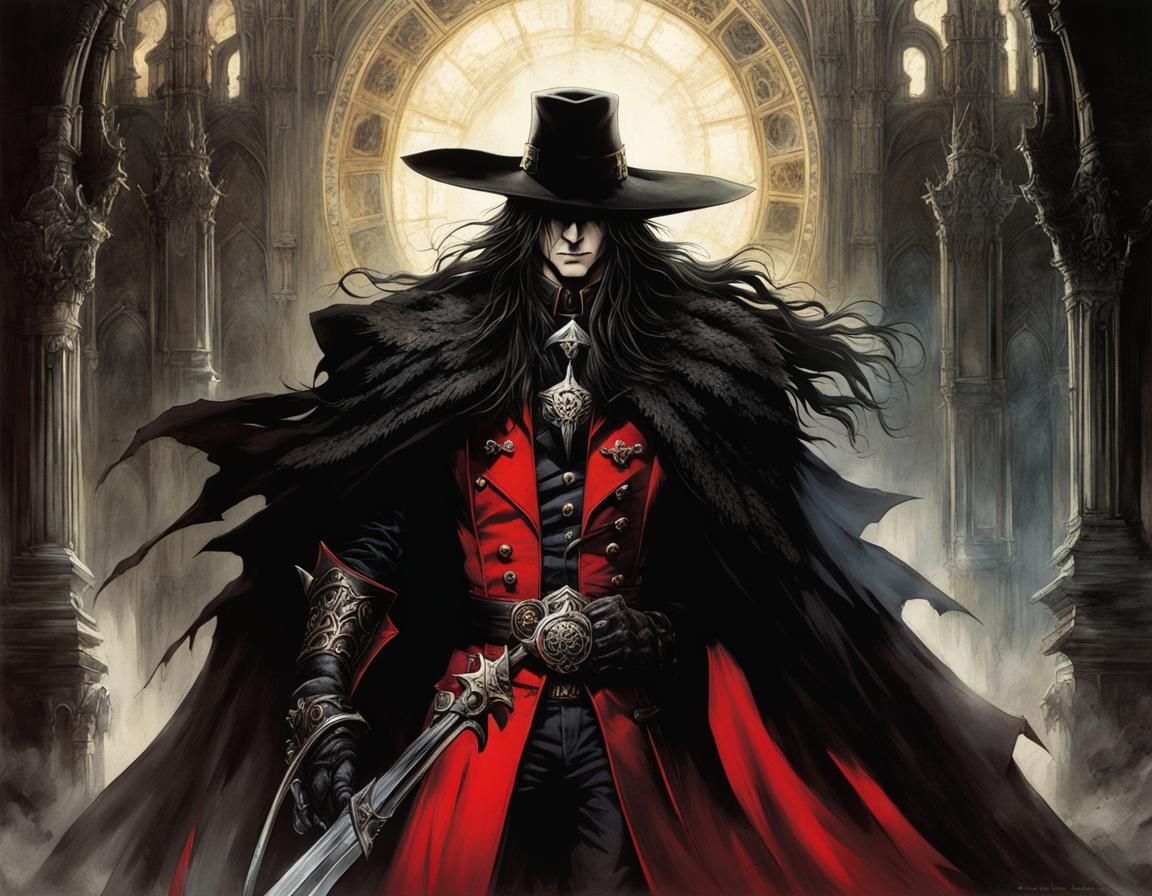 Alucard in Yoshitaka Amano Inspired Style