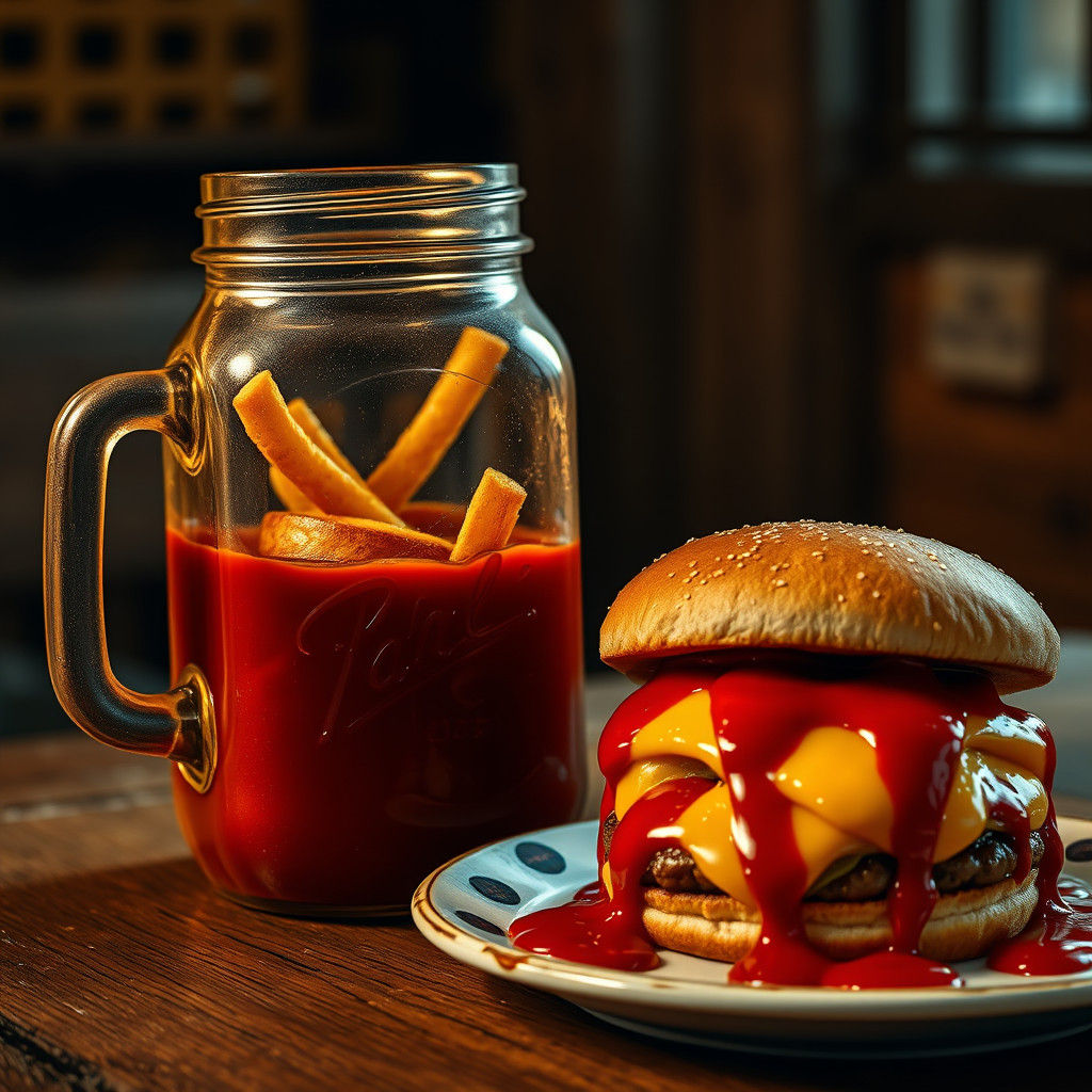 Ketchup Still Life as Matte Painting