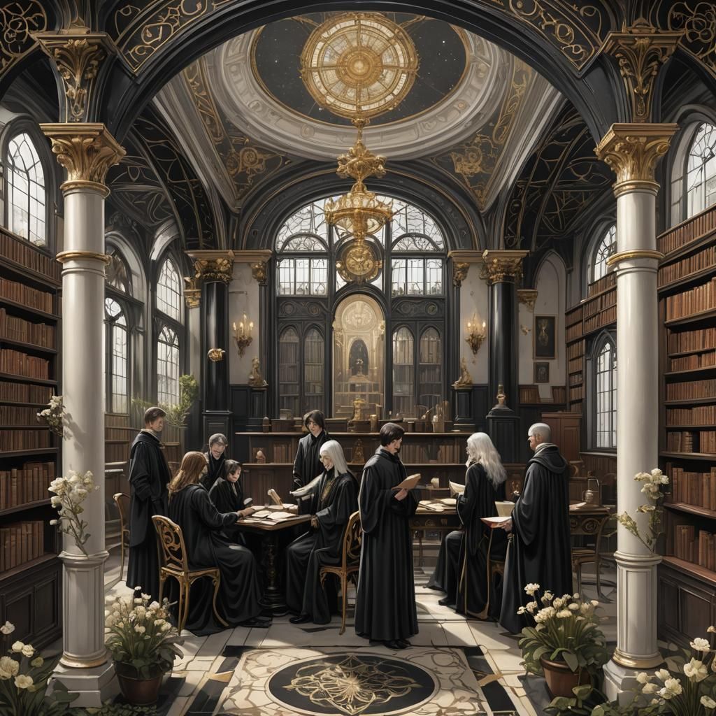 Game Card with Nobles in Gothic Mansion