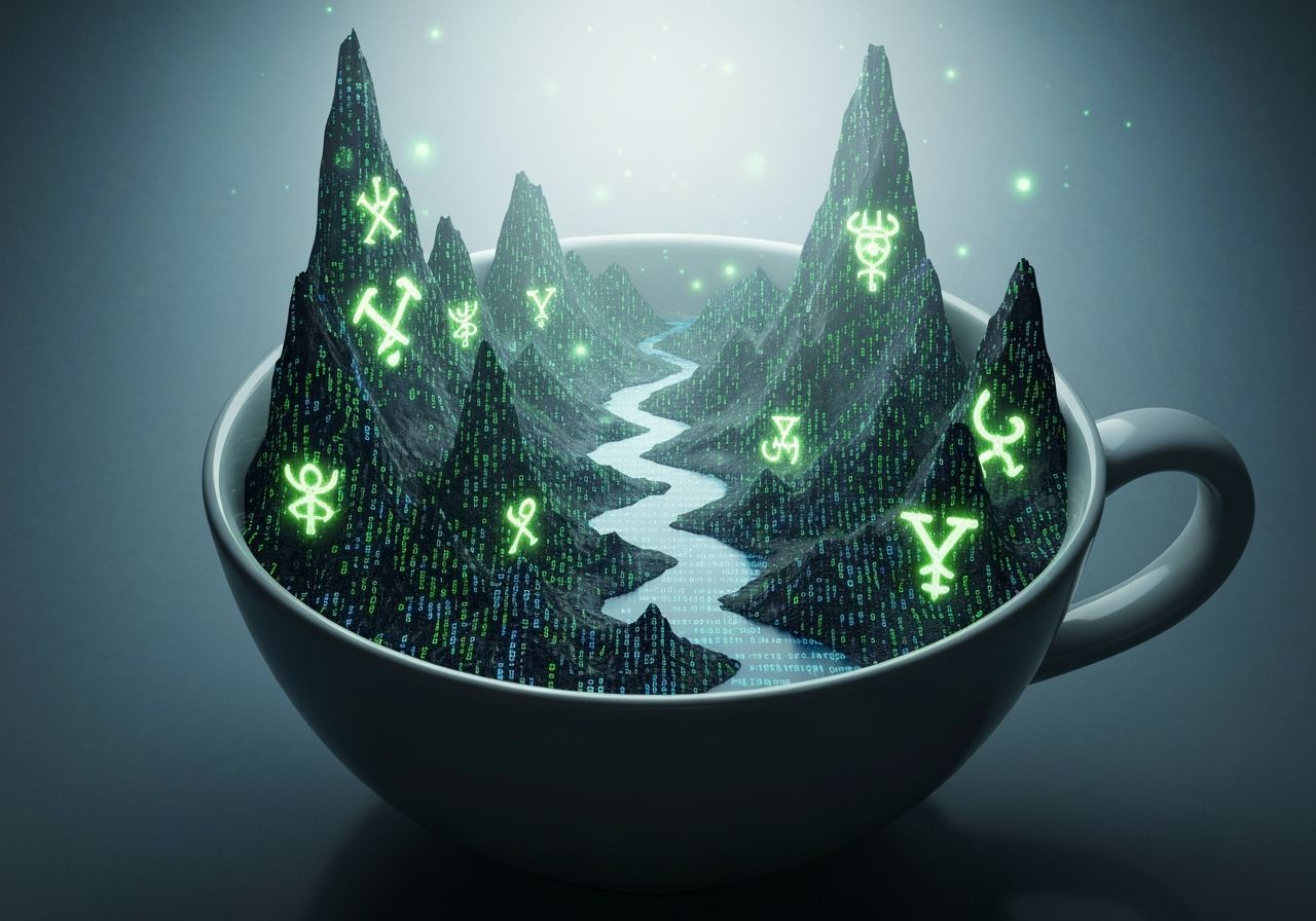 Ethereal Code Landscape Inside a Teacup
