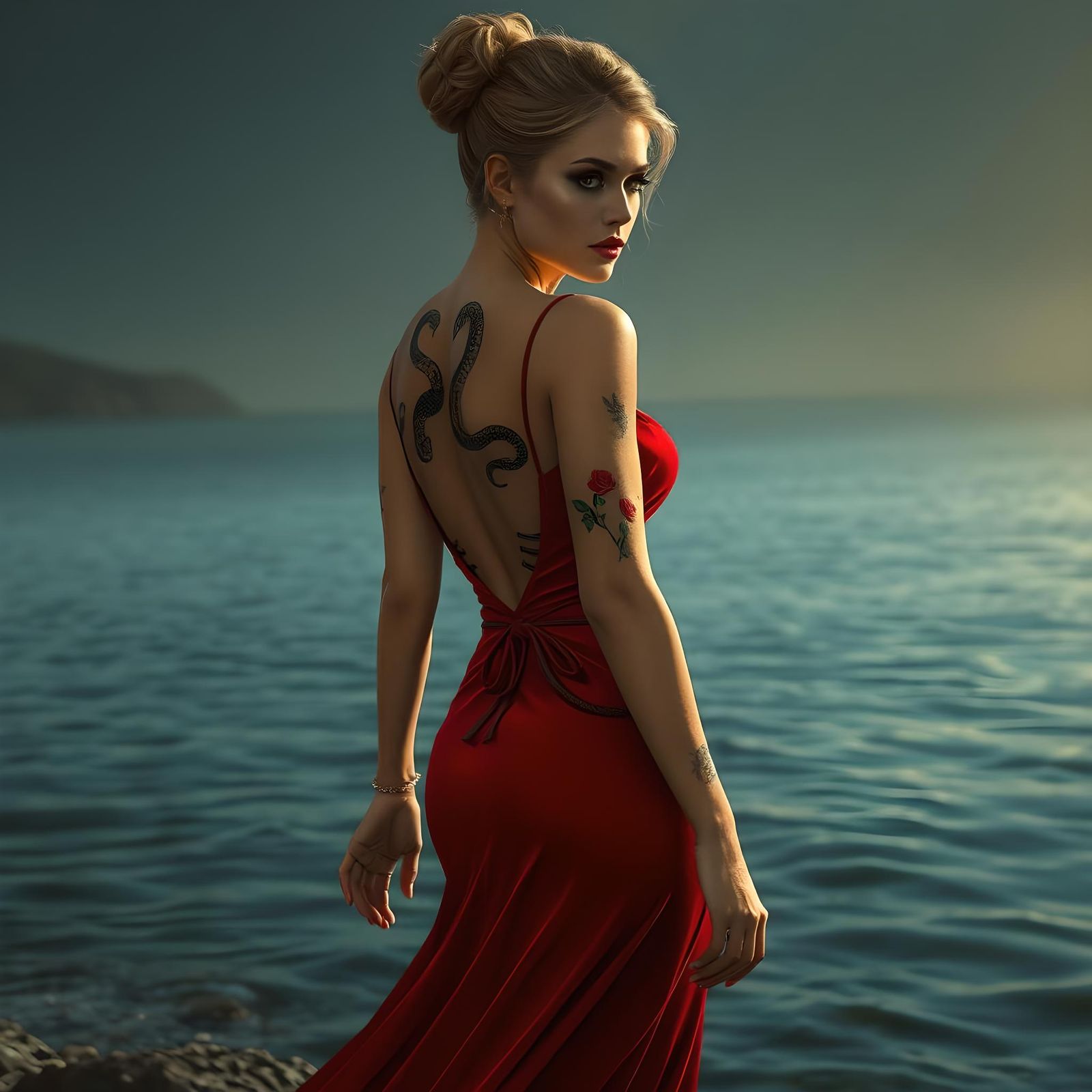 A beautiful masterpiece of a gorgeous woman with a beautiful...