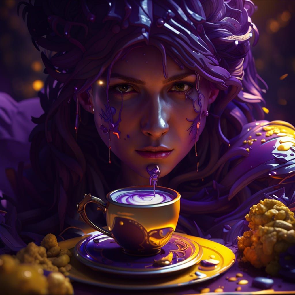 Coffee Shop in Space as Art Nouveau