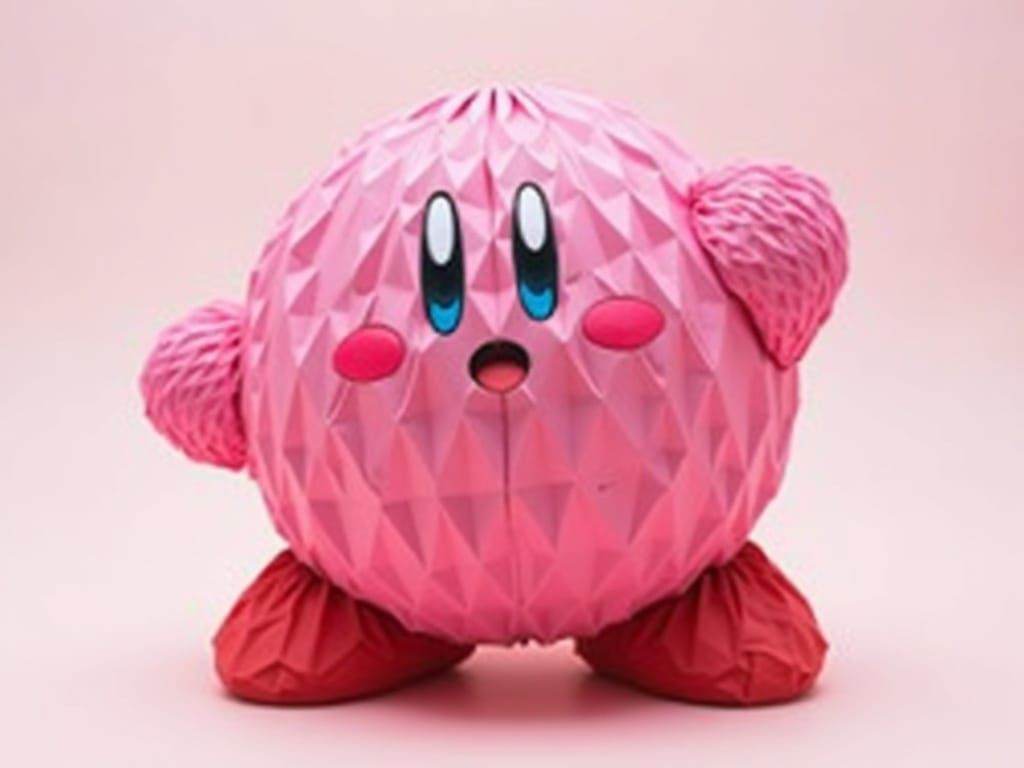 Origami Kirby: Playful Pink Paper Art