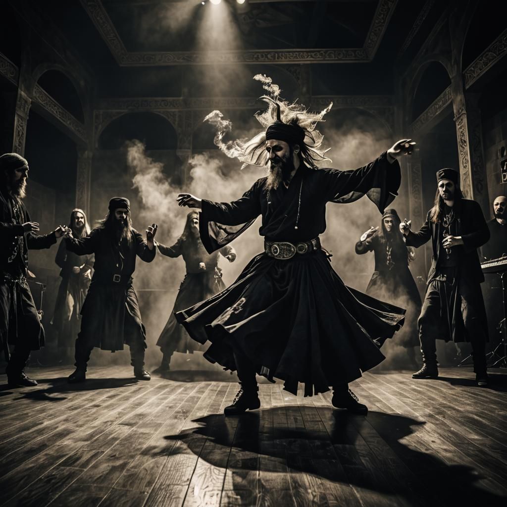 Gothic Dervish Dancer in Feverish Motion