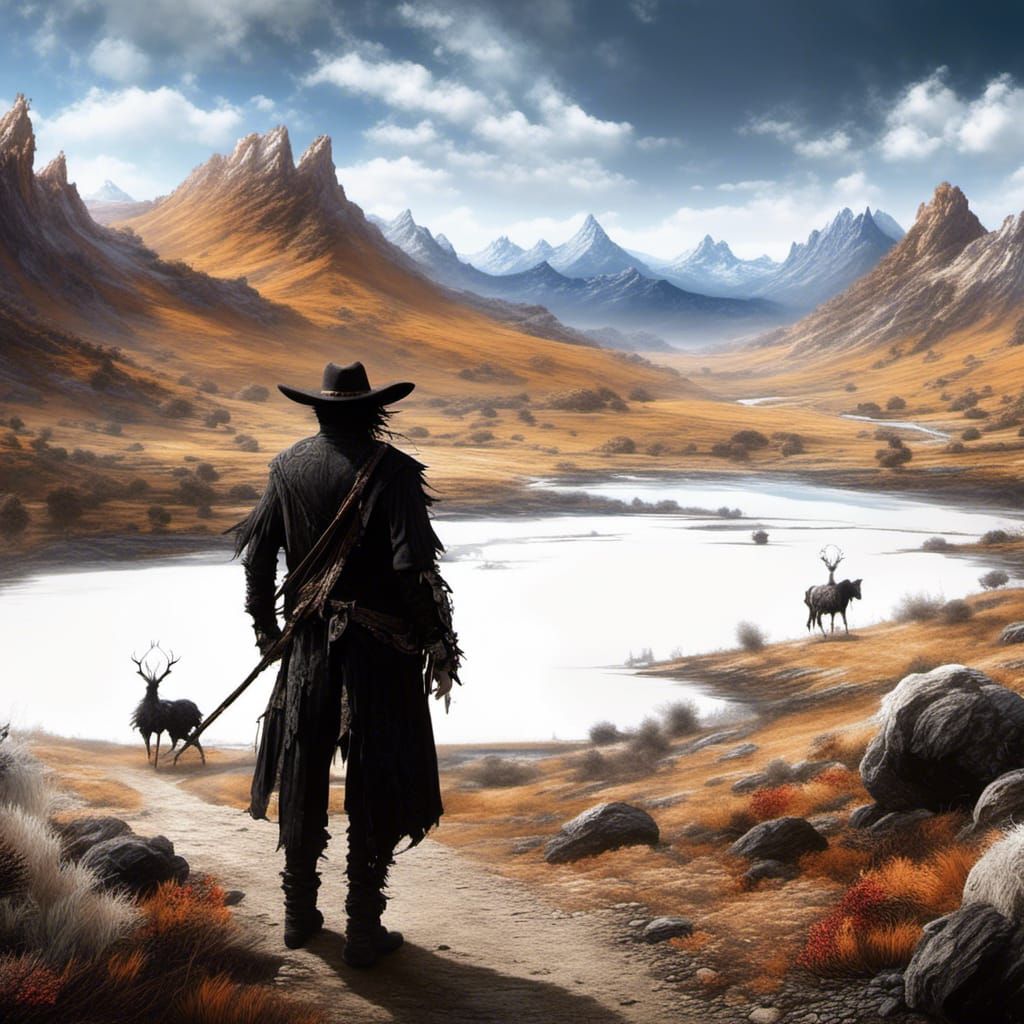 Lone Figure Surveys Colorful Western Landscape