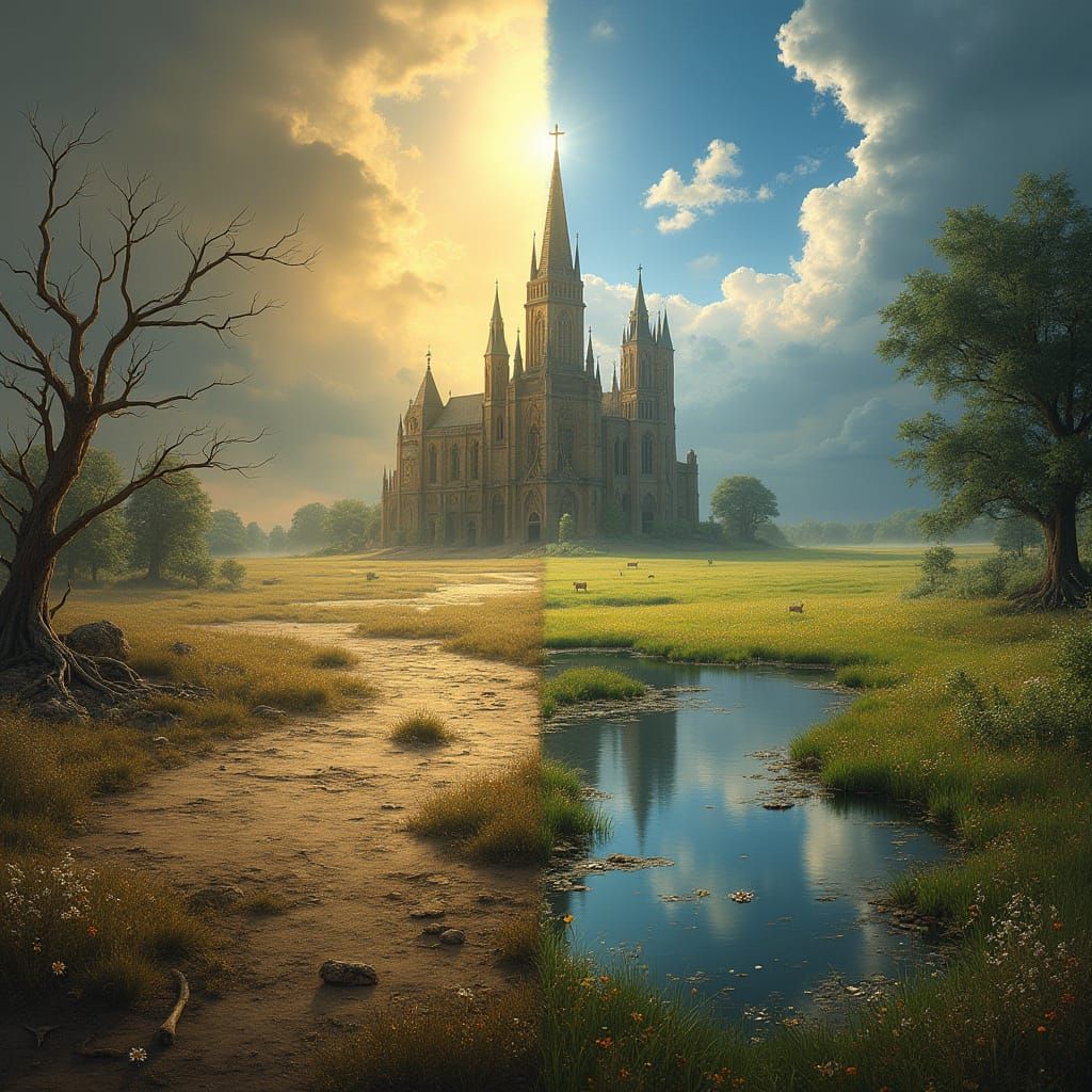 Dichotomous Landscape: Light vs Dark, Good vs Evil