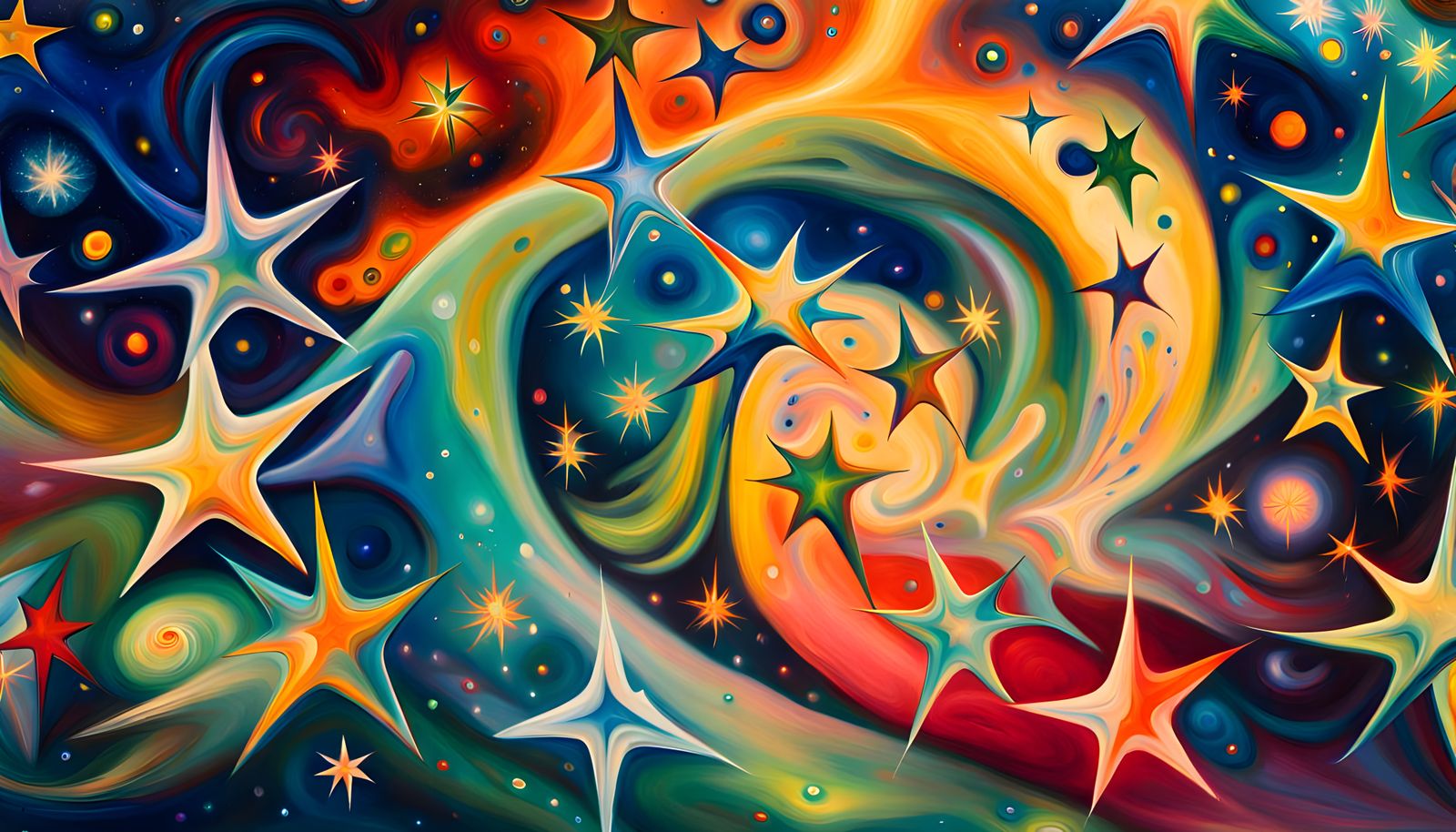 Iridescent Star Cluster Formation in Abstract Expressionism