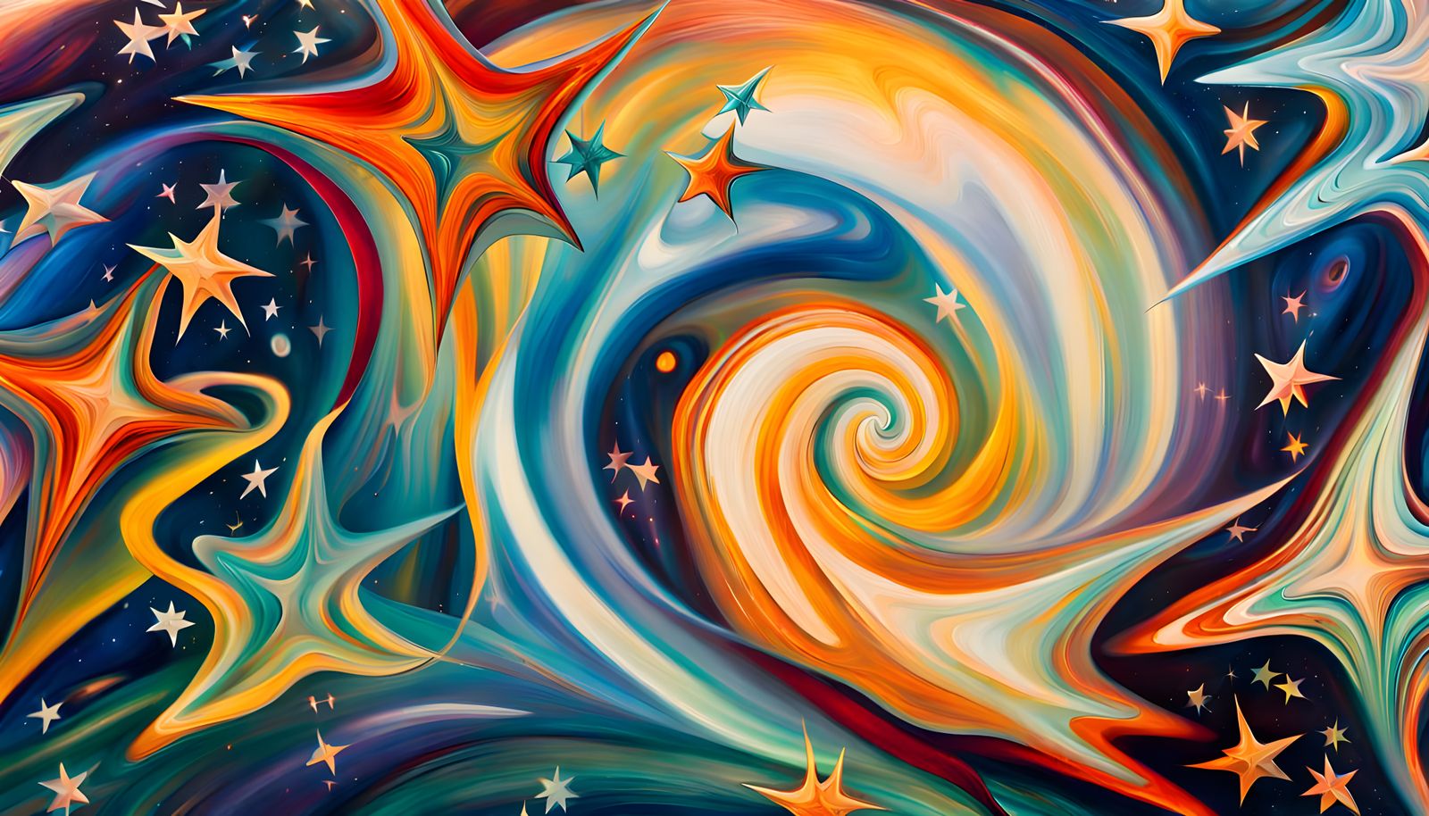 Iridescent Stars in Cosmic Whirlpools: Abstract Expressionis...