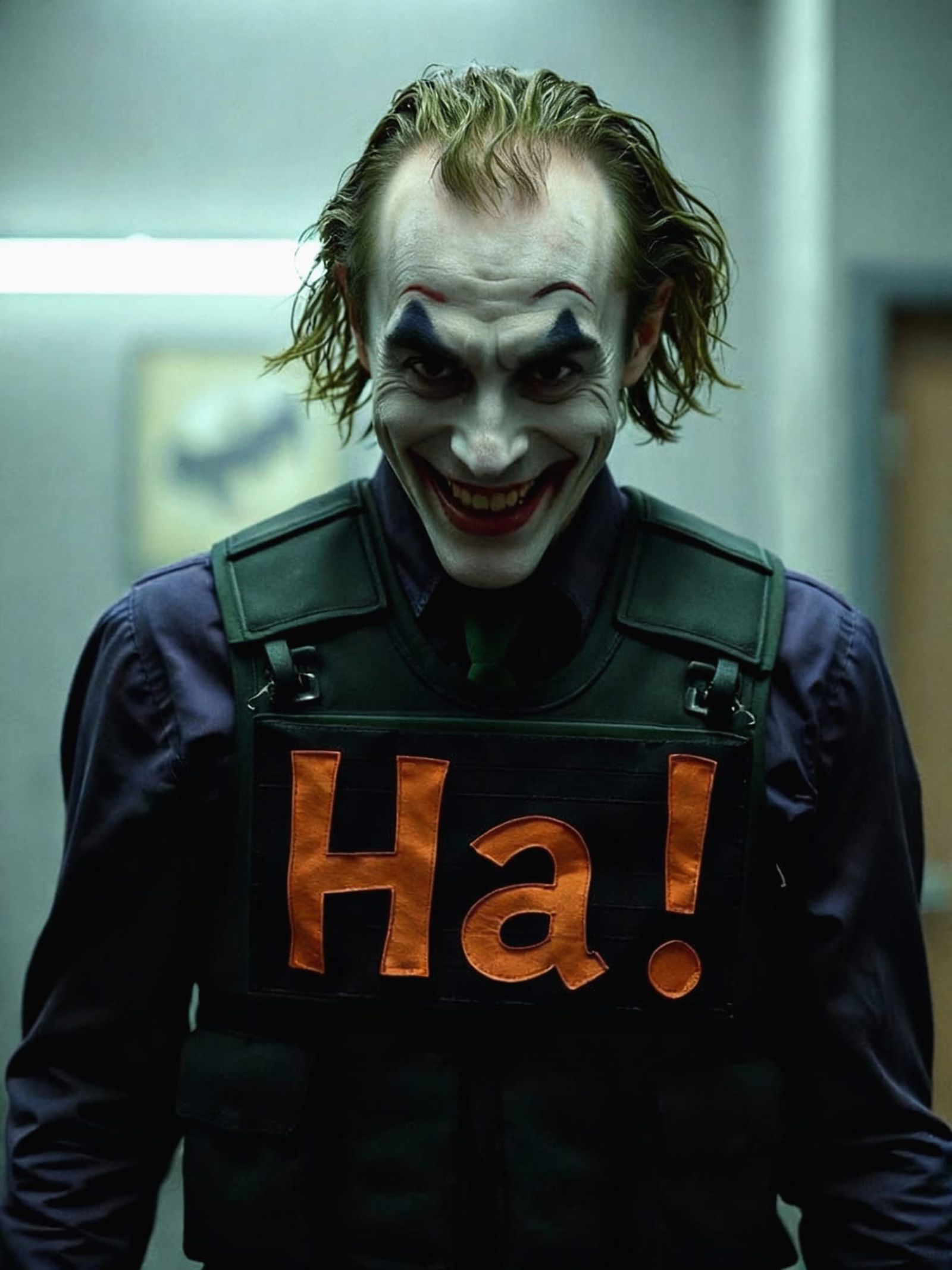 Joker Grins in Bulletproof Vest