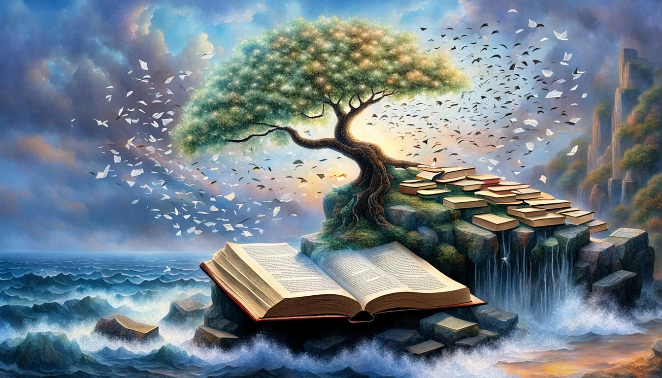 Ethereal Book Tree on Word Ocean