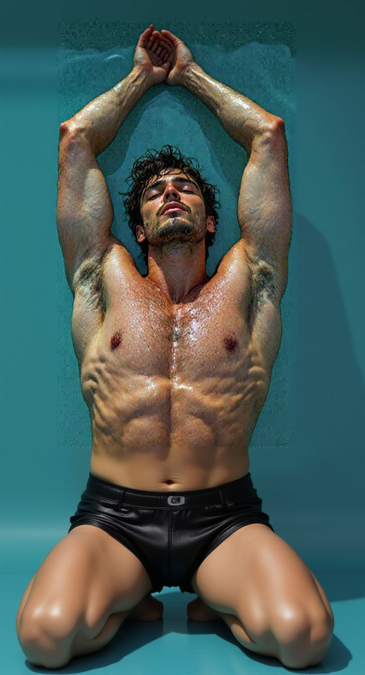 Relaxed Portrait of a Man in Water