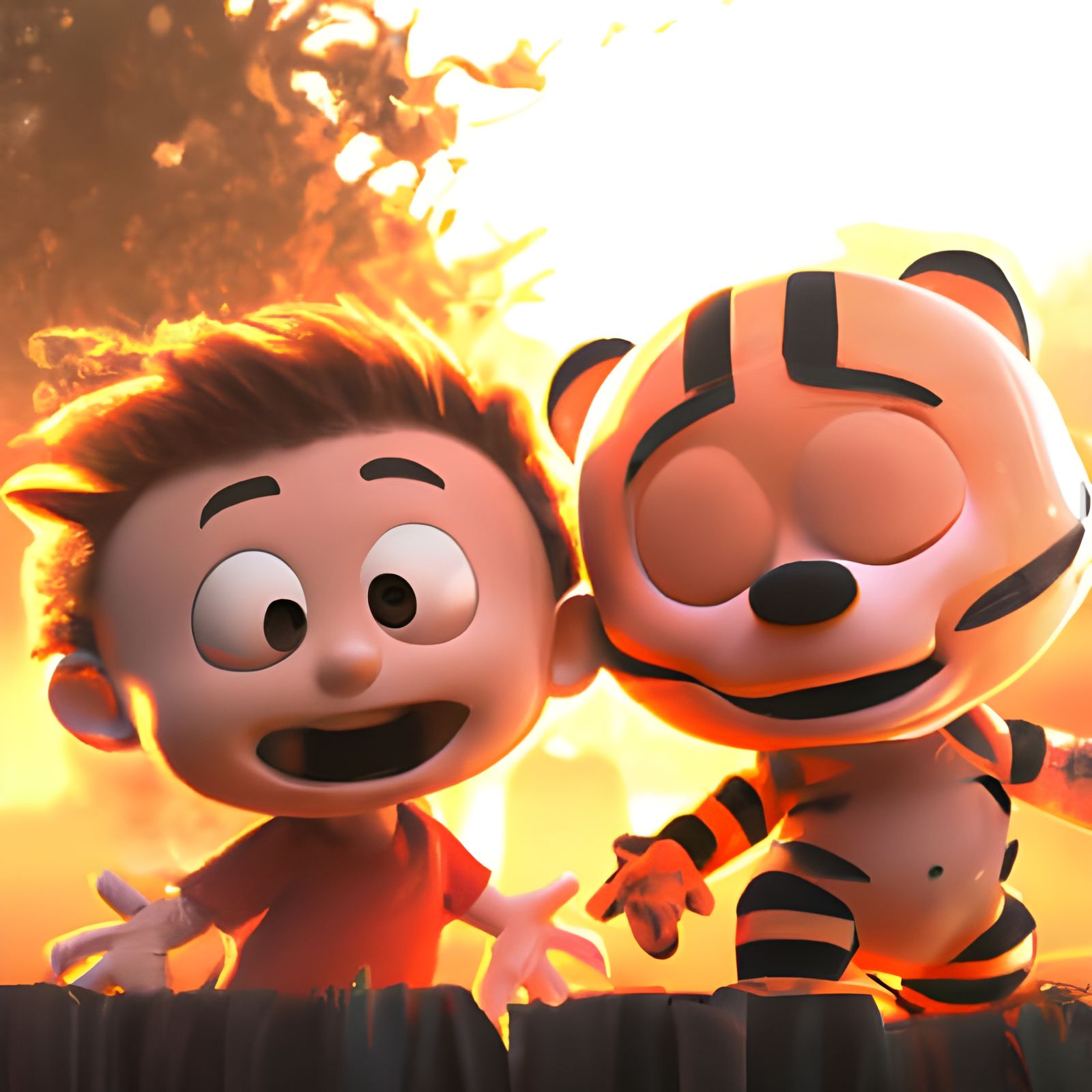 Calvin and Hobbes sing a duet